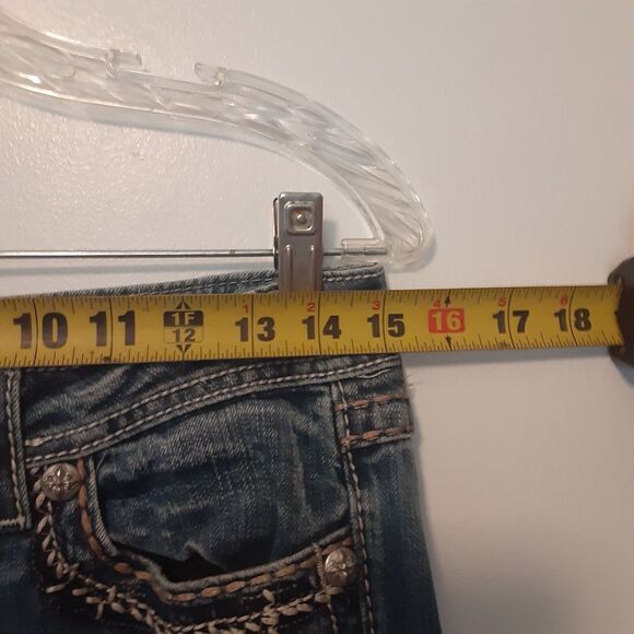 Miss Me Easy Straight Jeans Womens Size 30x24 Embellished Embroidered Distressed - Picture 10 of 12